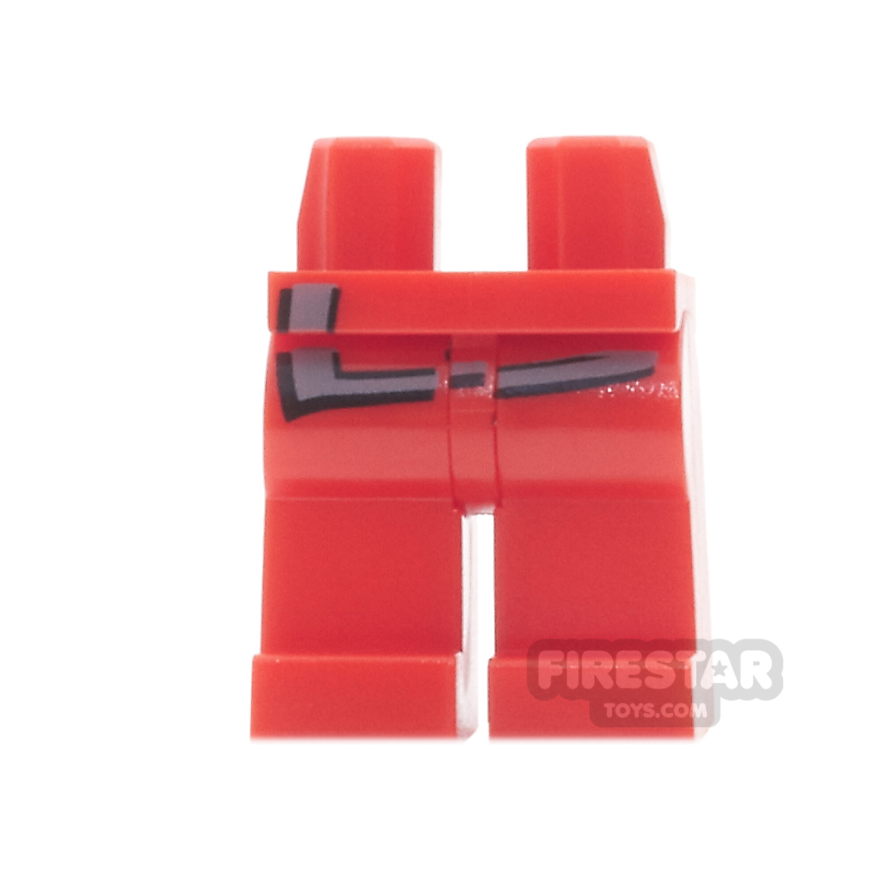 LEGO Mini Figure Legs - Red with Gray Shirt Edge