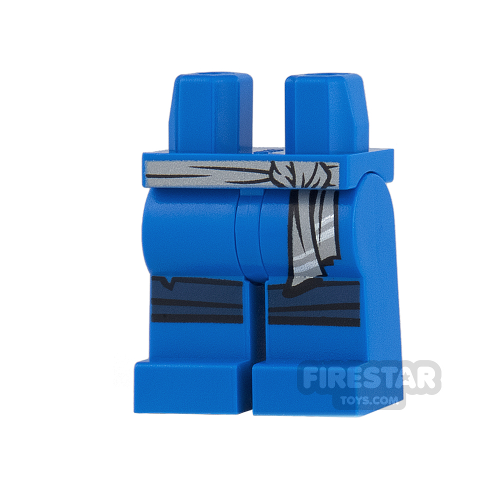 LEGO Mini Figure Legs - Blue with Gray Sash and Knee Straps