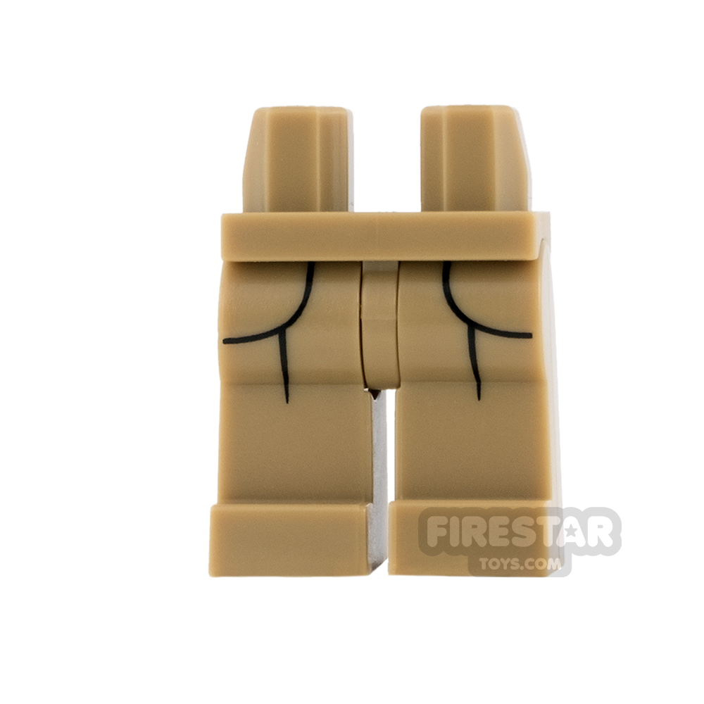 LEGO Mini Figure Legs - Dark Tan with Pockets