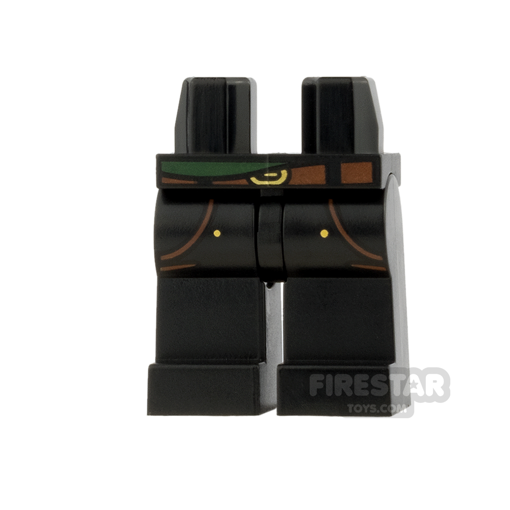 LEGO Mini Figure Legs - Black with Belt and Skirt Tail