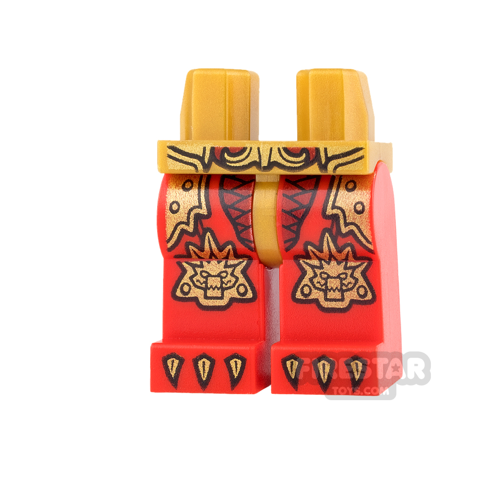 LEGO Mini Figure Legs - Cragger - Pearl Gold and Red RED