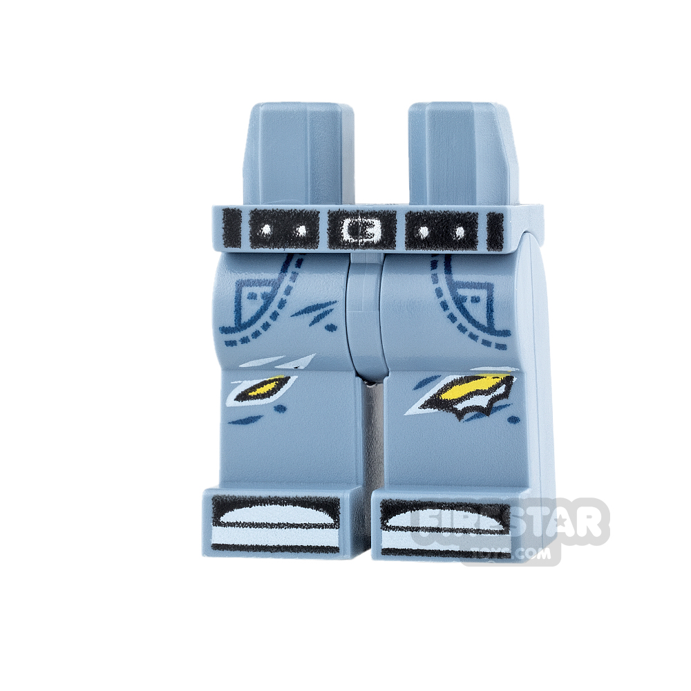 LEGO Mini Figure Legs - Sand Blue Jeans with Torn Knees SAND BLUE