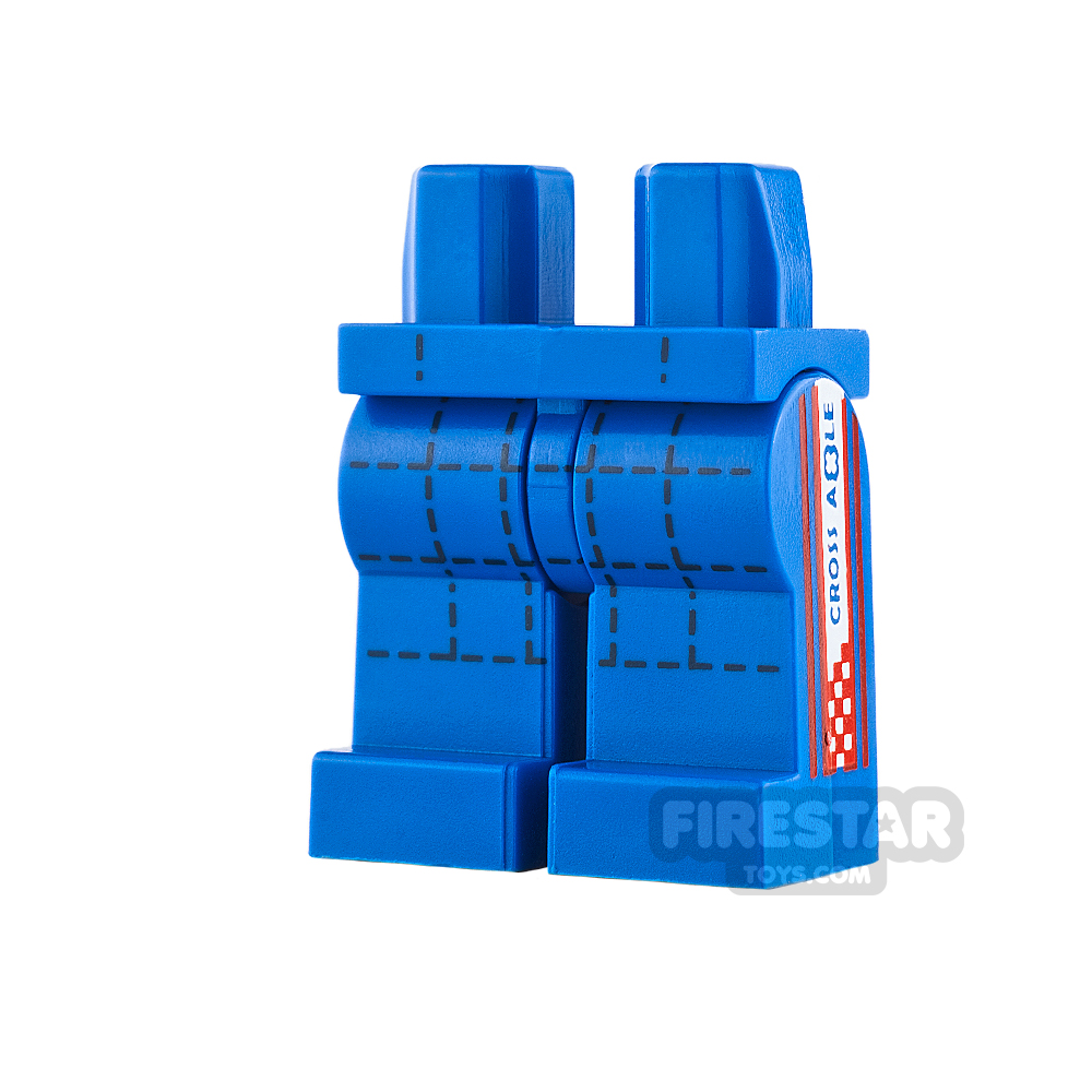 LEGO Mini Figure Legs - Blue Racing Trousers