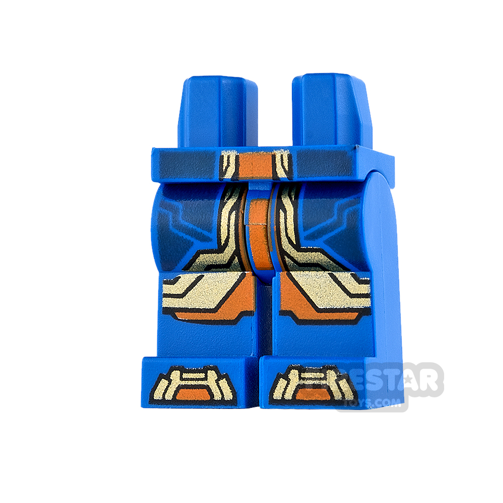 LEGO Mini Figure Legs - Blue and Orange Armour