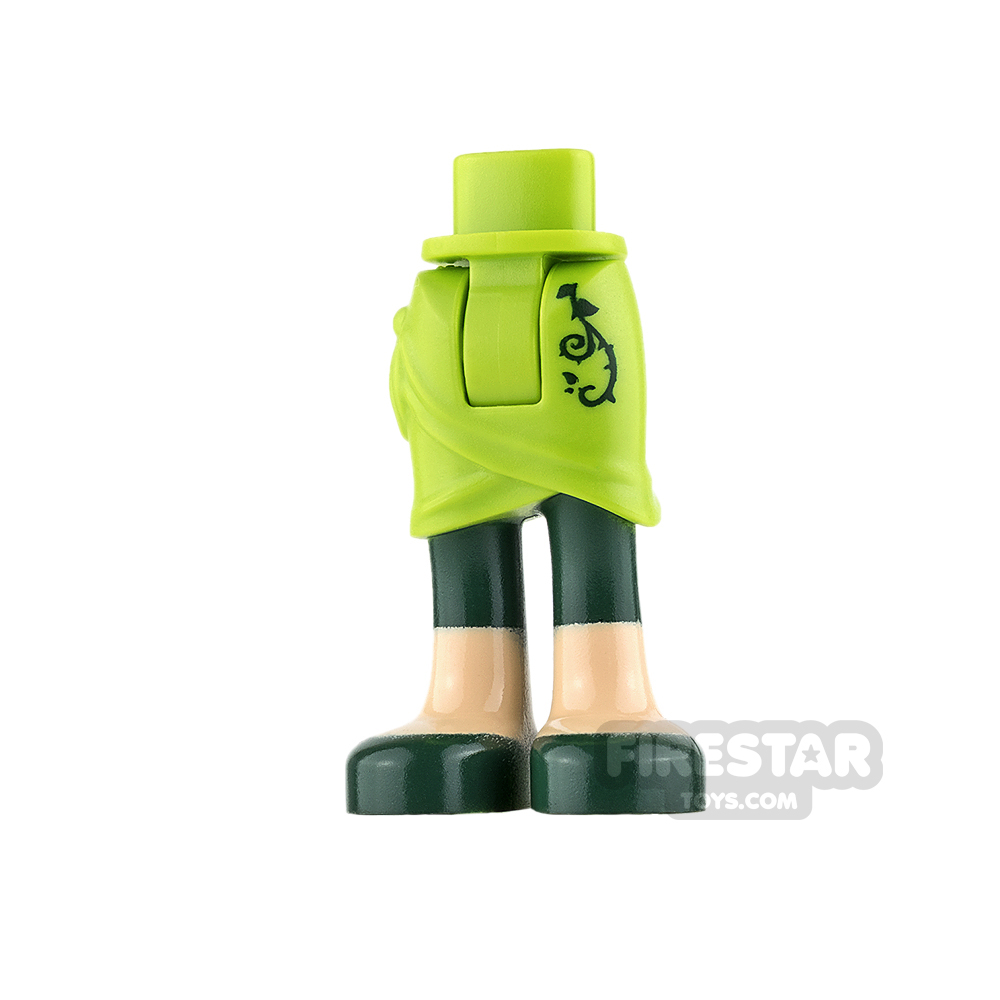 LEGO Friends Mini Figure Legs - Lime Skirt with Thorn - Poison Ivy LIME