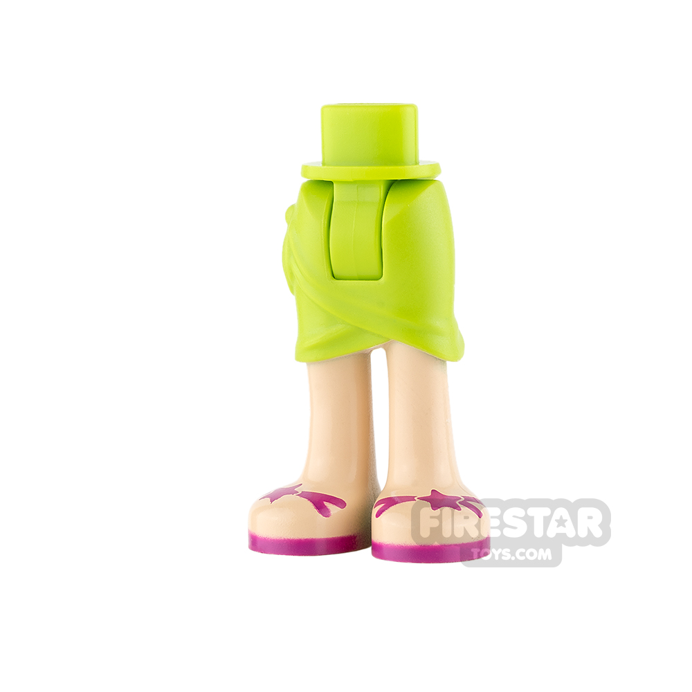 LEGO Friends Mini Figure Legs - Lime Skirt with Magenta Sandals