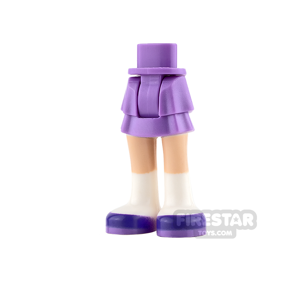 LEGO Friends Mini Figure Legs - Medium Lavender Layered Skirt MEDIUM LAVENDER