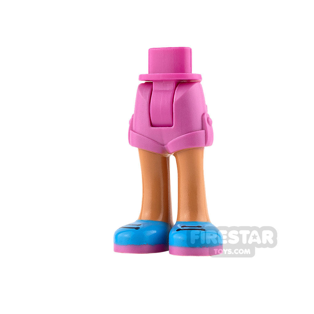 LEGO Friends Mini Figure Legs - Dark Pink with Dark Azure Shoes