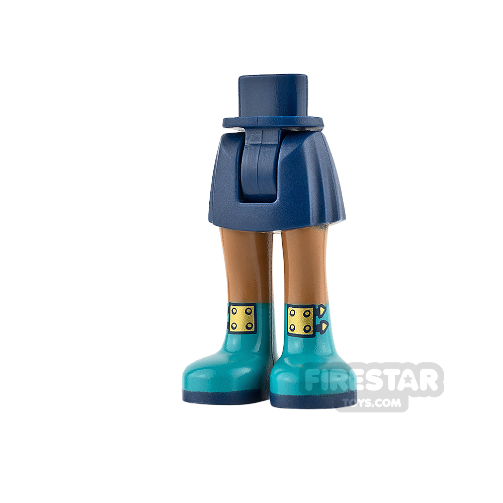 LEGO Friends Mini Figure Legs - Dark Blue with Dark Turquoise Boots