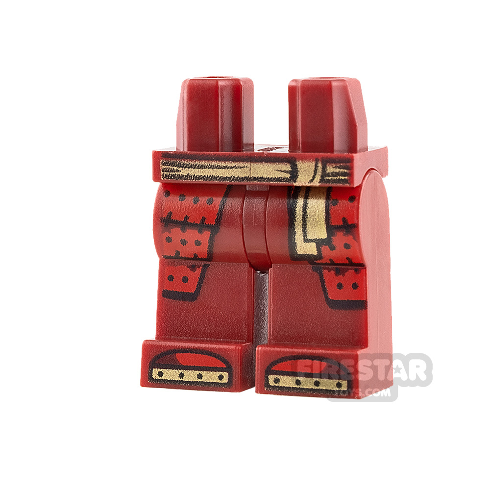 LEGO Mini Figure Legs - Gold Sash and Red Coattails DARK RED