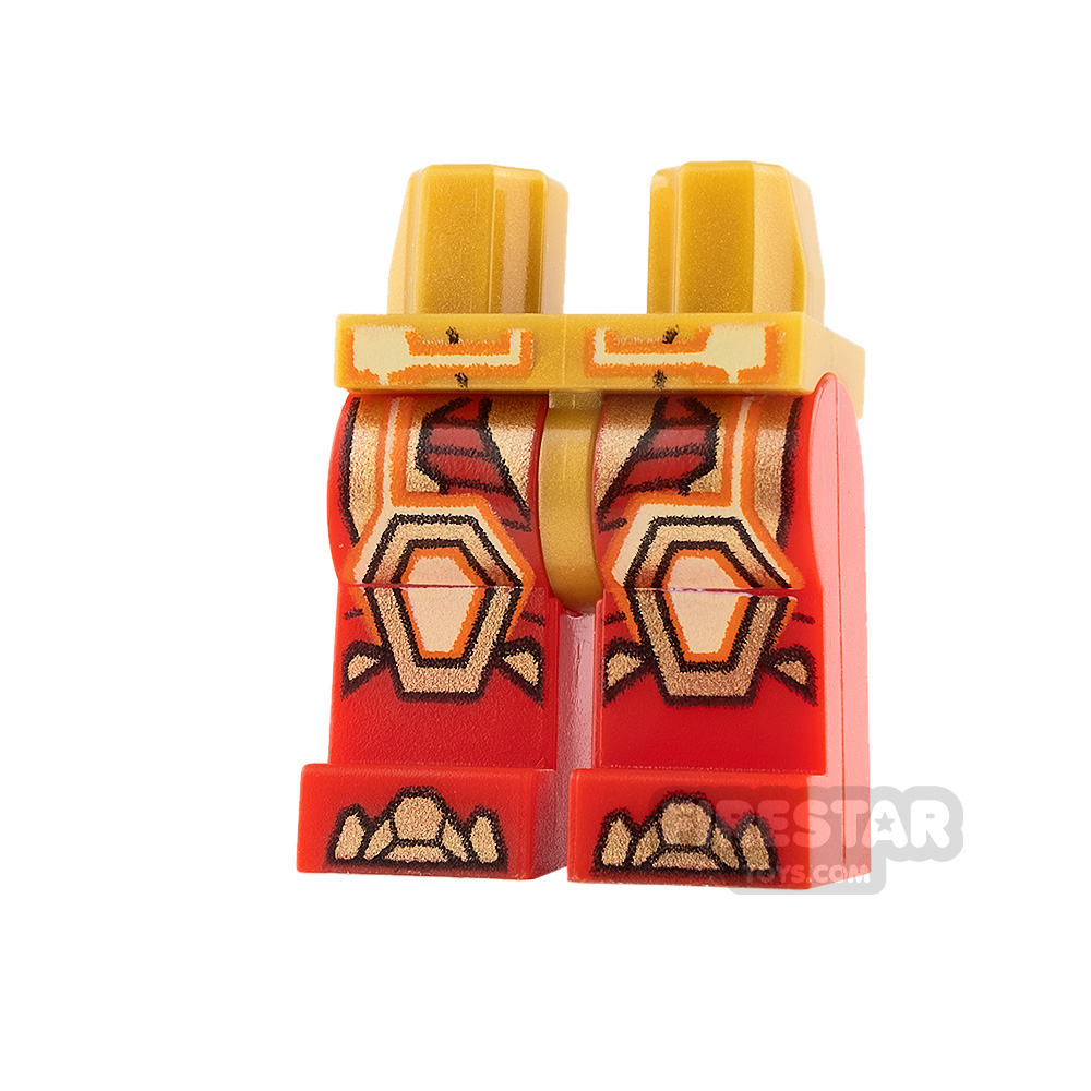 LEGO Minifigure Legs Gold Circuitry RED