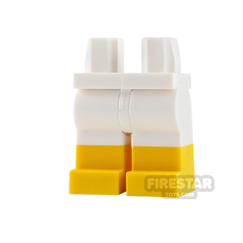 LEGO Minifigure Legs Shorts with Yellow Feet WHITE