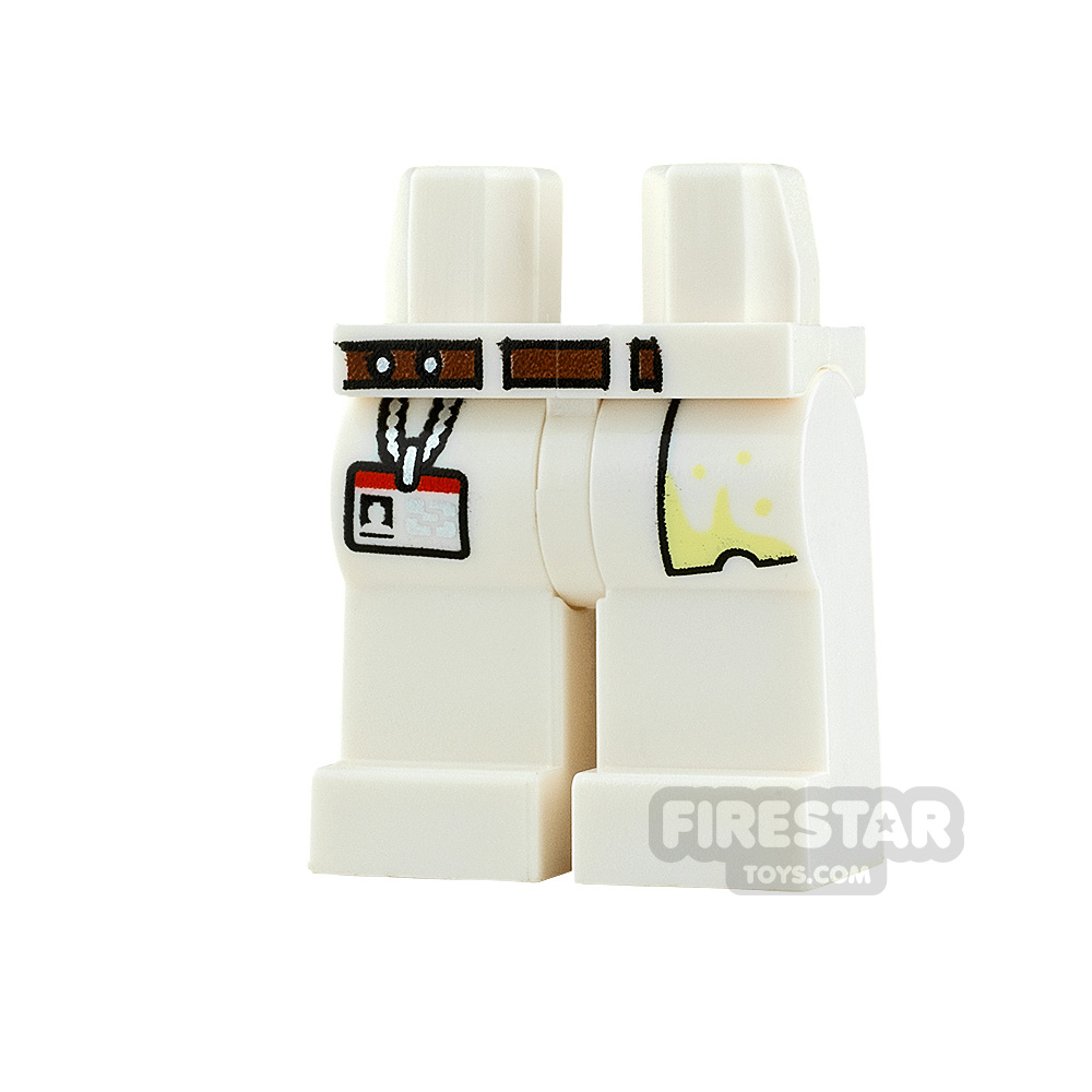LEGO Minifigure Legs ID Badge and Belt WHITE