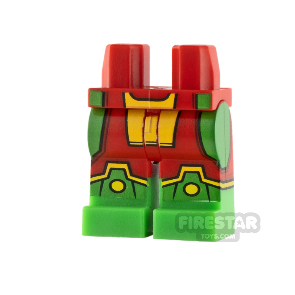 LEGO Minifigure Legs Bright Green Boots RED