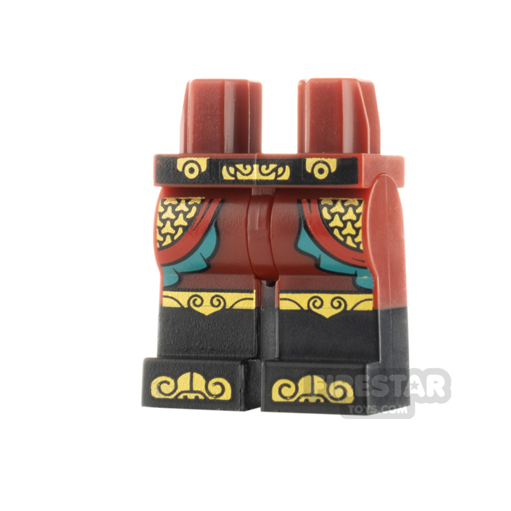 LEGO Minifigure Legs Ornate Armour with Boots DARK RED