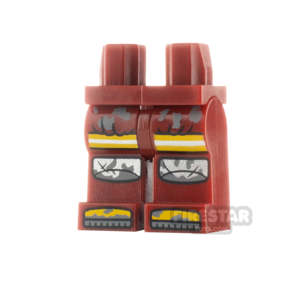 LEGO Minifigure Legs Knee Pads and Dirt Stains DARK RED