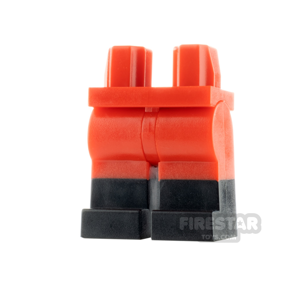 LEGO Minifigure Legs Black Boots RED