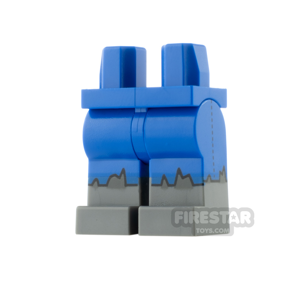 LEGO Minifigure Legs Dark Blueish Gray Boots and Tattered Shorts BLUE