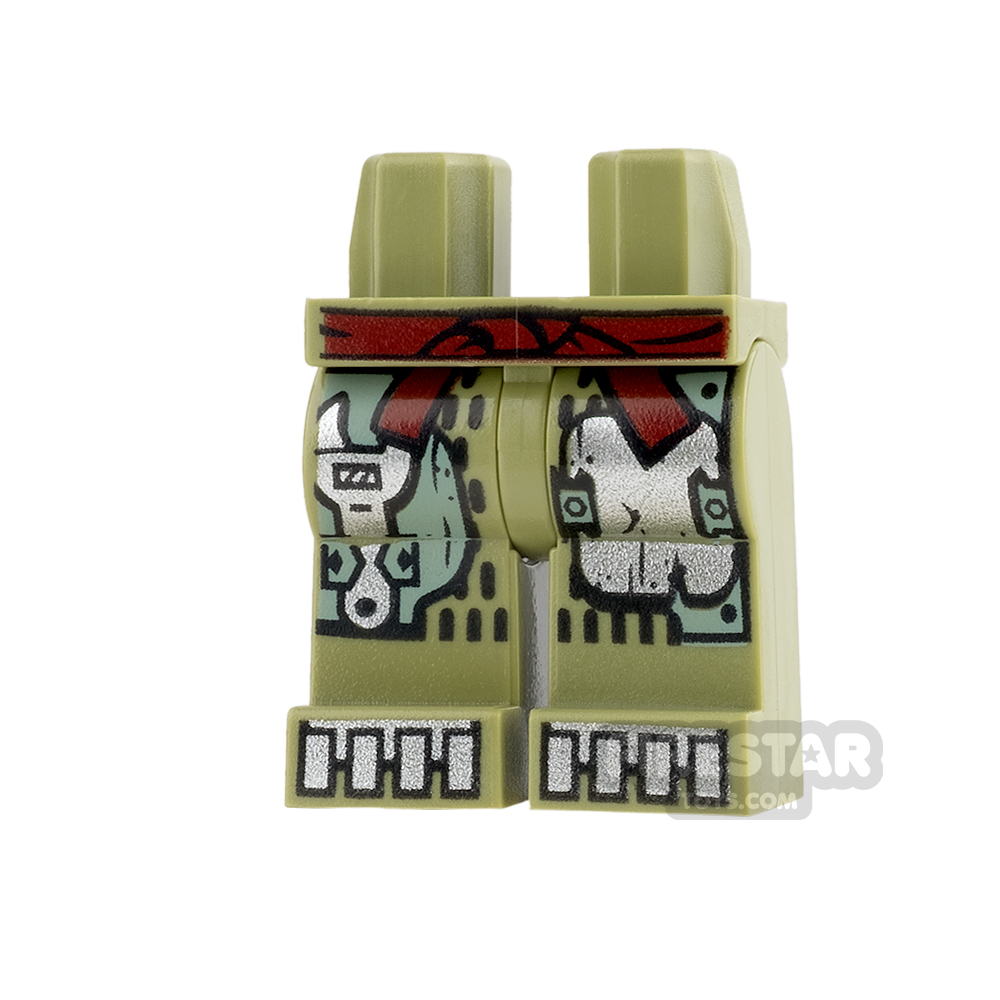 LEGO Mini Figure Legs - Sand Green with Mechanical Panels and Boots SAND GREEN