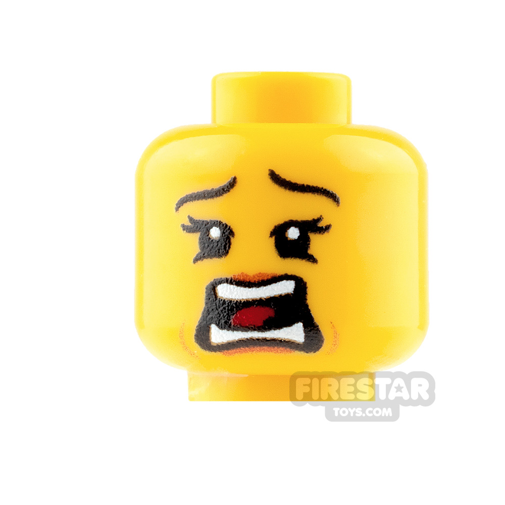 Custom Mini Figure Heads - Terrified - Female - Yellow