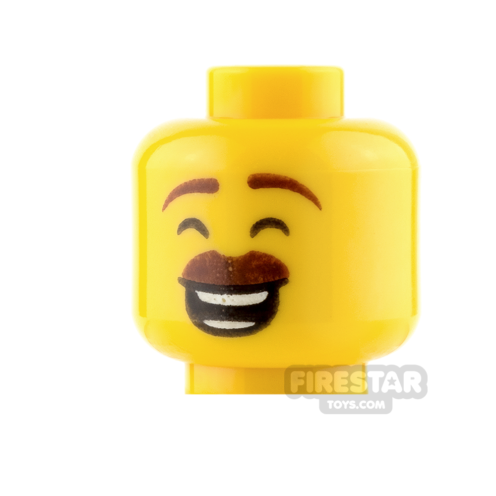 LEGO Mini Figure Heads - Moustache and Laughing