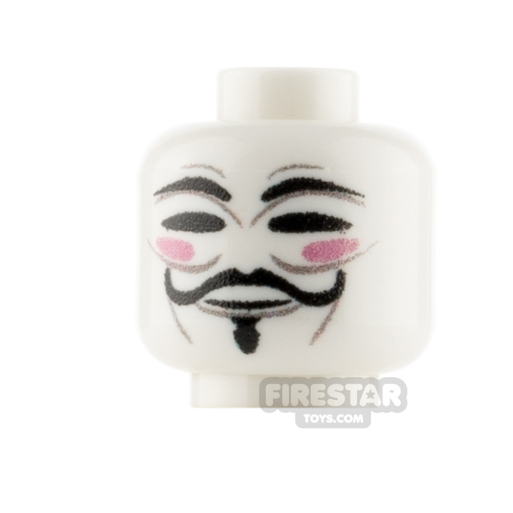 Custom Mini Figure Heads - Anonymous Vendetta WHITE