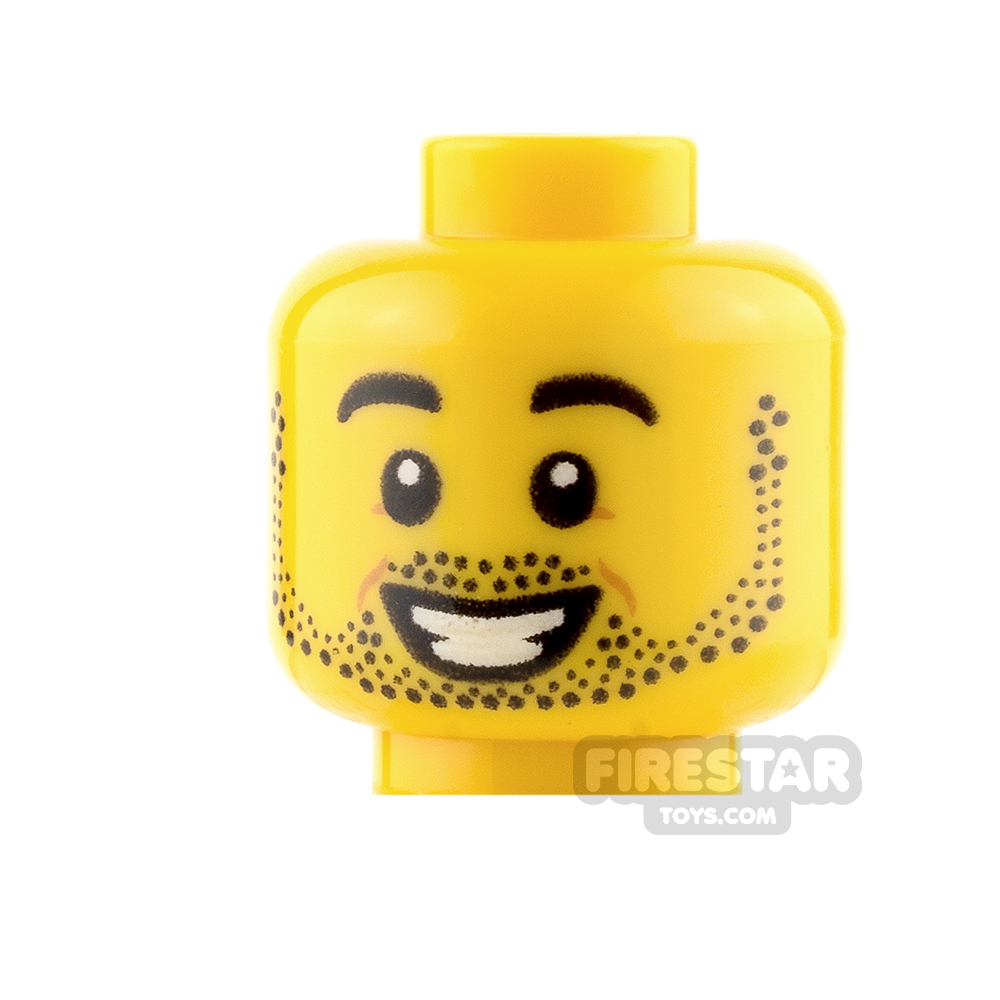 LEGO Mini Figure Heads - Stubble And Smile YELLOW