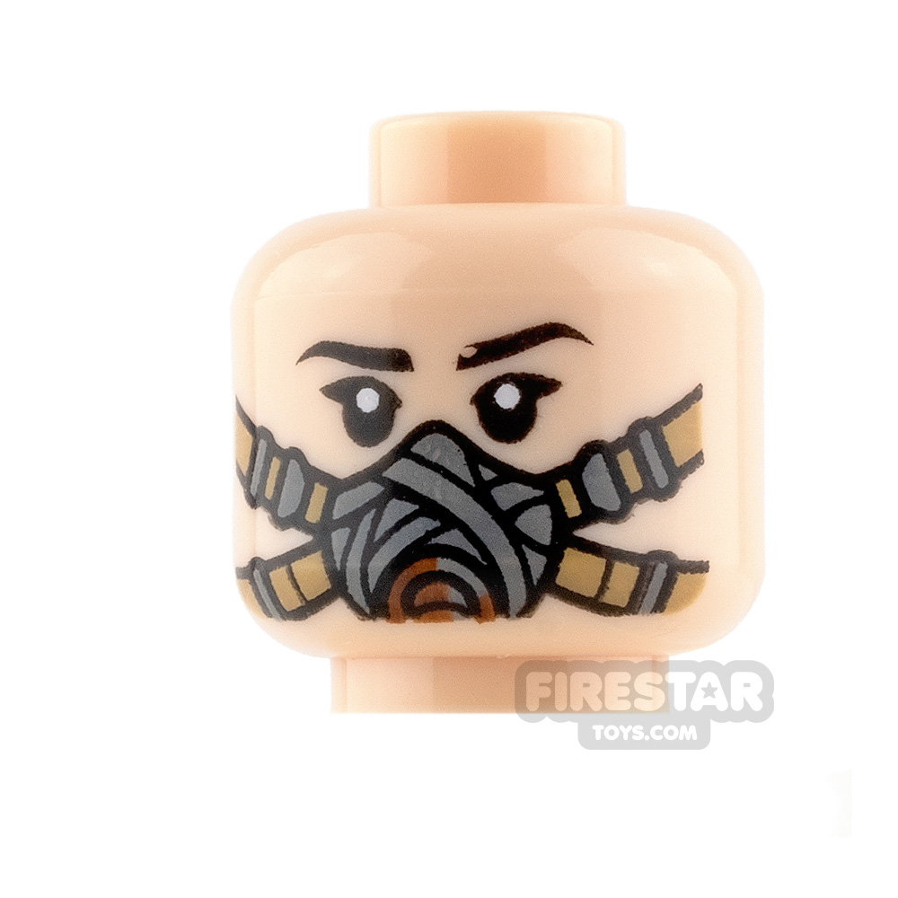 LEGO Mini Figure Heads - Orange Lips and Breathing Mask