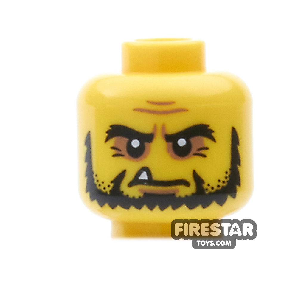 LEGO Mini Figure Heads - Beard and Pointed Tooth YELLOW