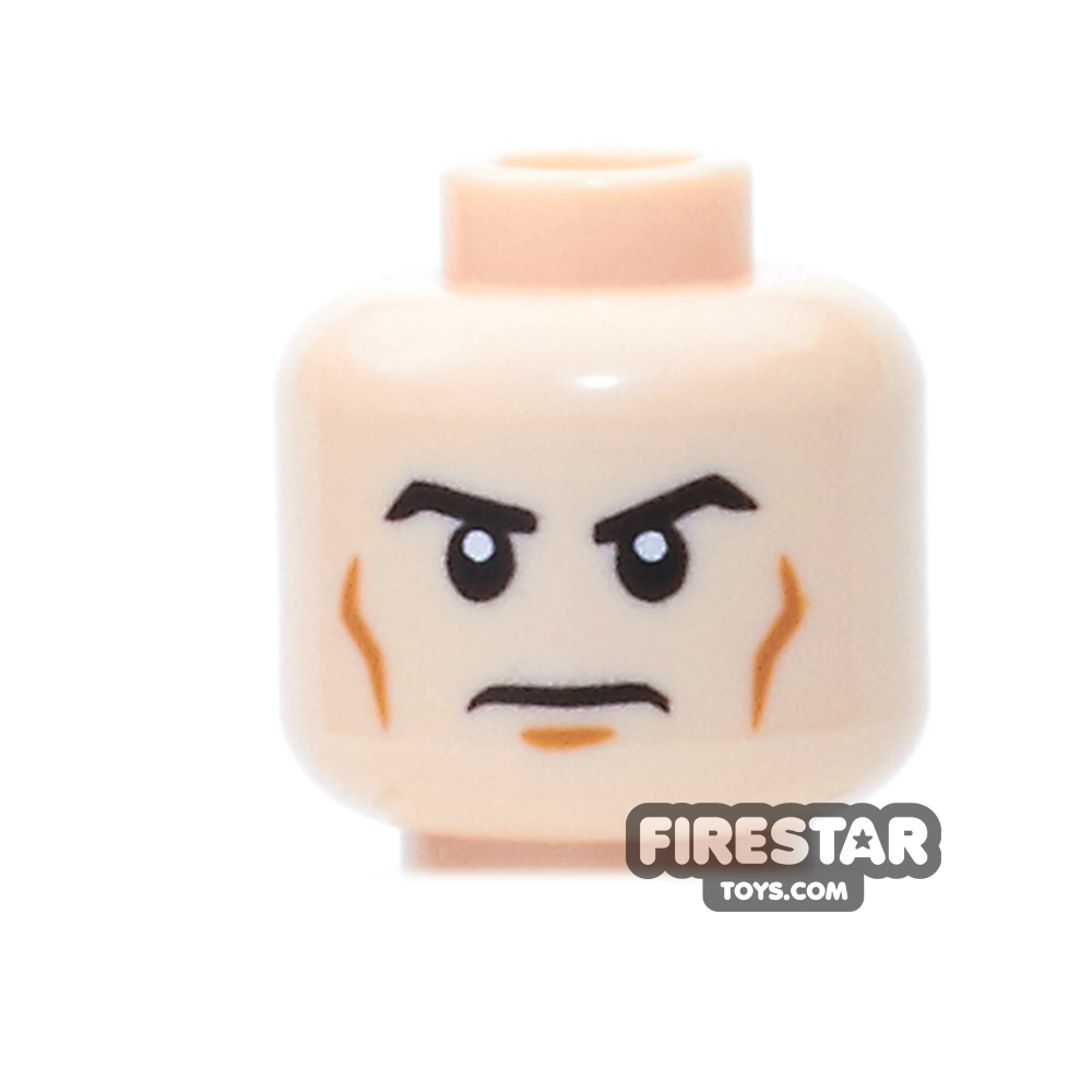 LEGO Minifigure Heads Frown With Cheek Lines LIGHT FLESH