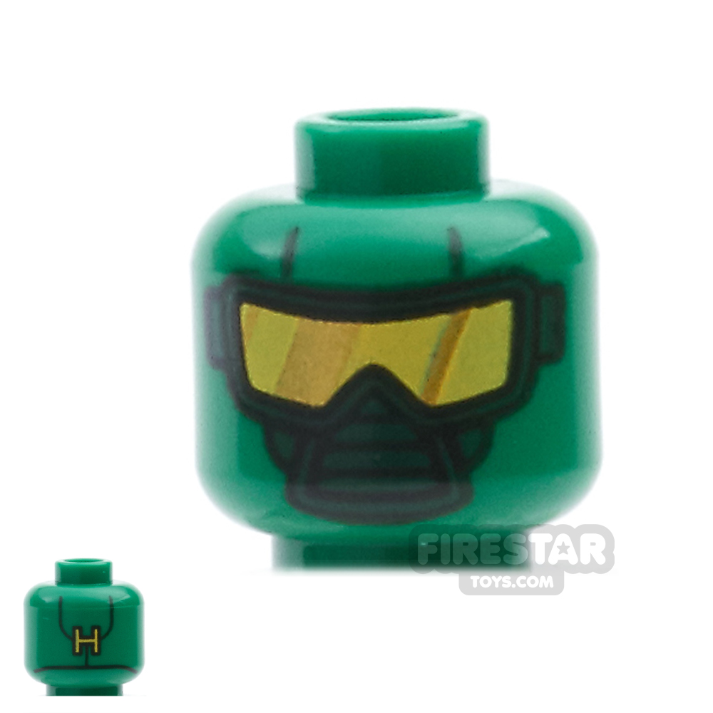 LEGO Mini Figure Heads - Hydra Diver GREEN