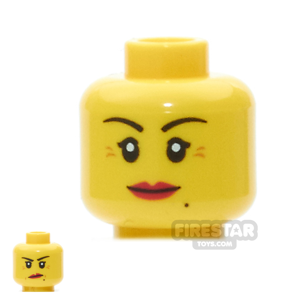 LEGO Mini Figure Heads- Double Sided Crow's Feet and Beauty Mark
