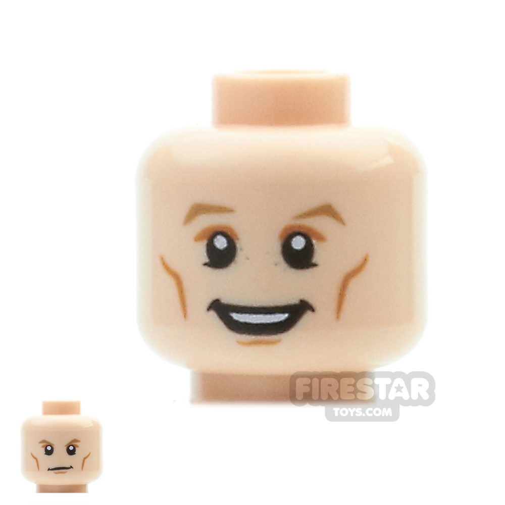 LEGO Mini Figure Heads - Doctor Who - Open Mouth Smile / Determined LIGHT FLESH
