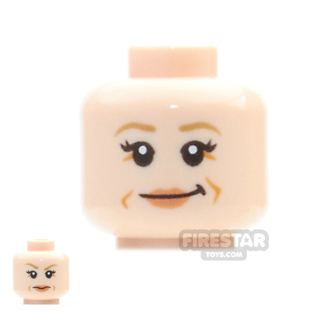 LEGO Mini Figure Heads - Princess Leia - Smirk / Eyebrow Raised 
