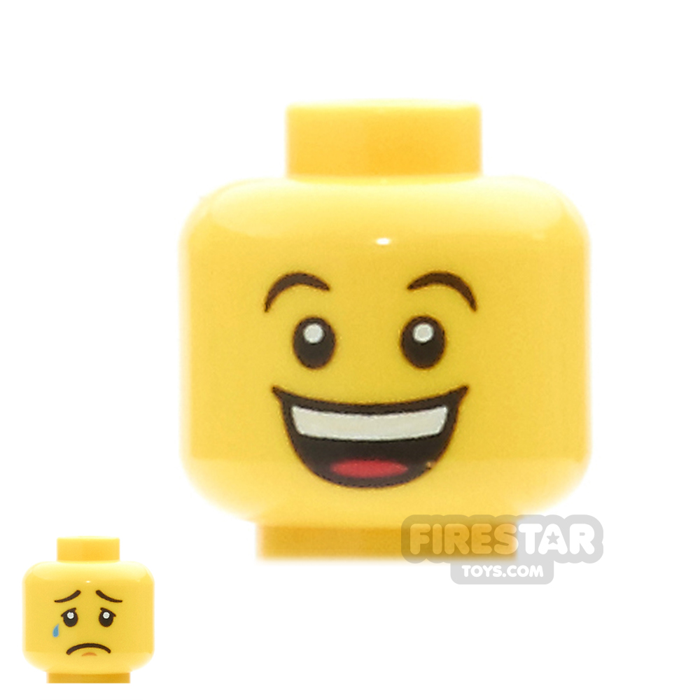 LEGO Mini Figure Heads - Happy and Sad - Yellow