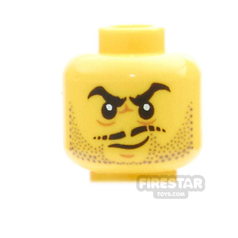 LEGO Mini Figure Heads - Ninjago -Black Moustache and Angry Eyebrows