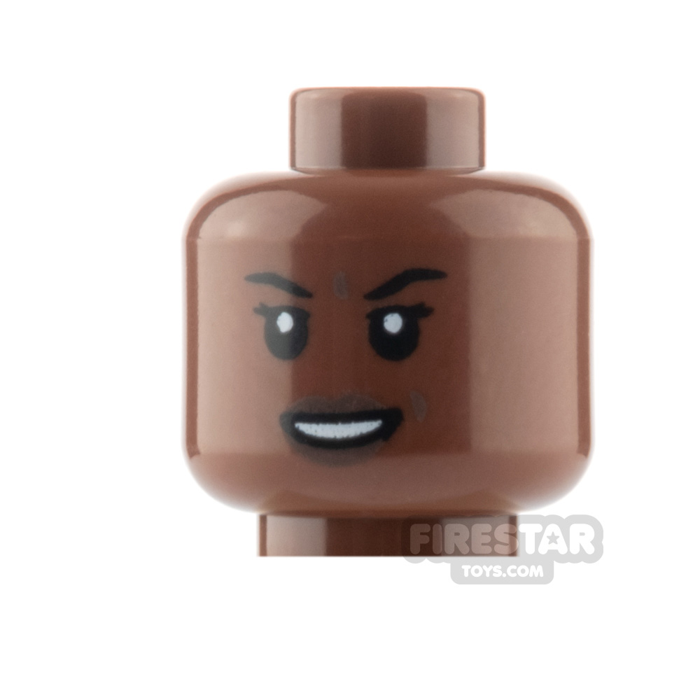 LEGO Minifigure Head Open Smile with Teeth REDDISH BROWN