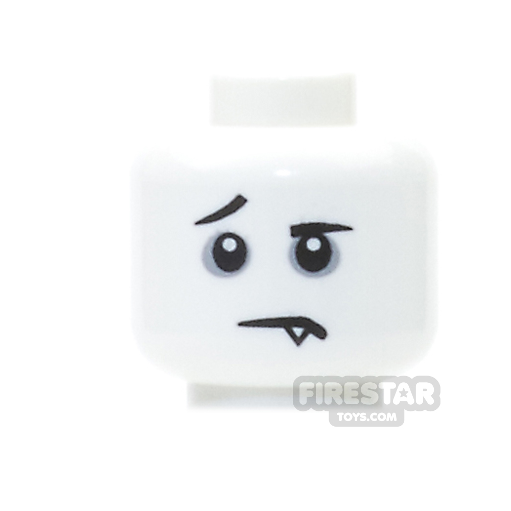 LEGO Mini Figure Heads - Gothic Makeup With Fang WHITE