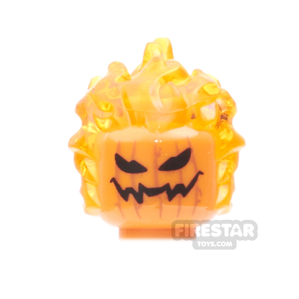 LEGO Mini Figure Heads - Flaming Pumpkin Head