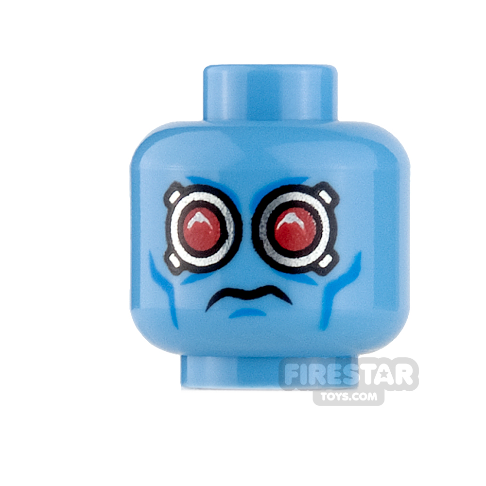 LEGO Mini Figure Heads - Mr Freeze - Silver Goggles MEDIUM  BLUE