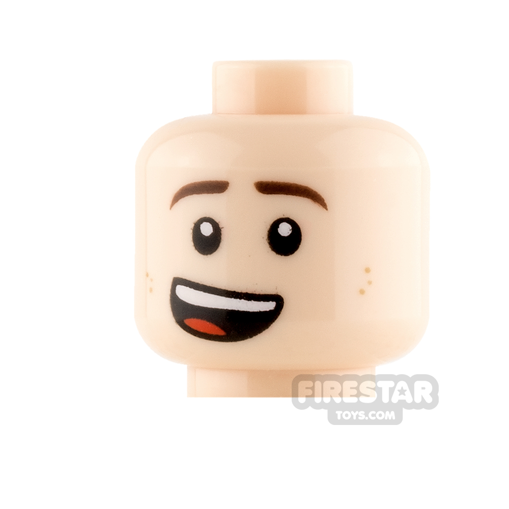 LEGO Mini Figure Heads - Lopsided Smile / Scared LIGHT FLESH