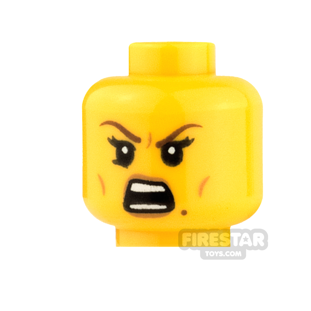 LEGO Mini Figure Heads - Beauty Mark, Smile / Open Mouth Bared Teeth