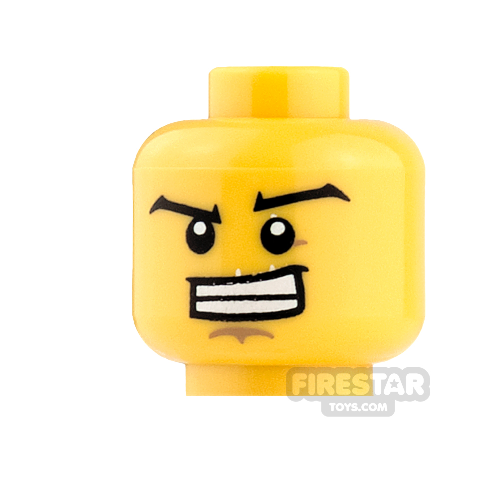 LEGO Mini Figure Heads - Wide Eyebrows and Open Grin