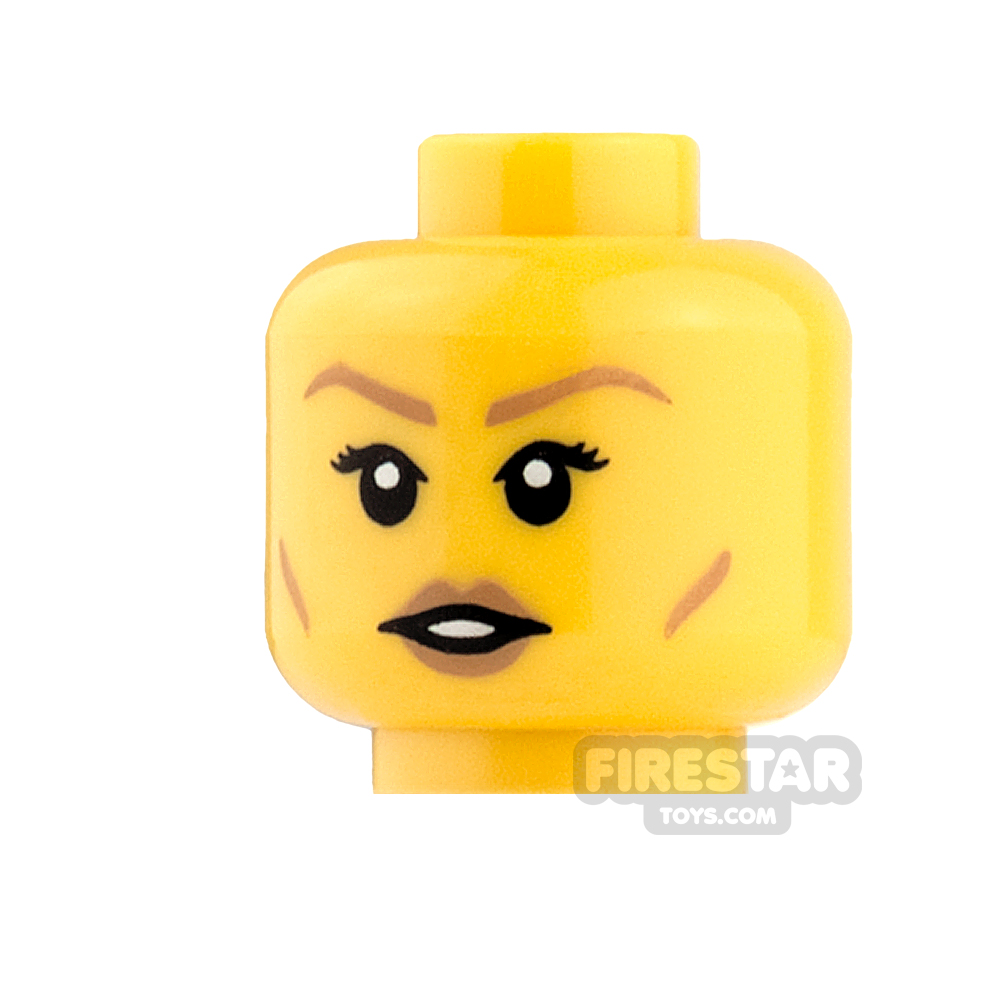 LEGO Mini Figure Heads - Female - Medium Dark Flesh Eyebrows