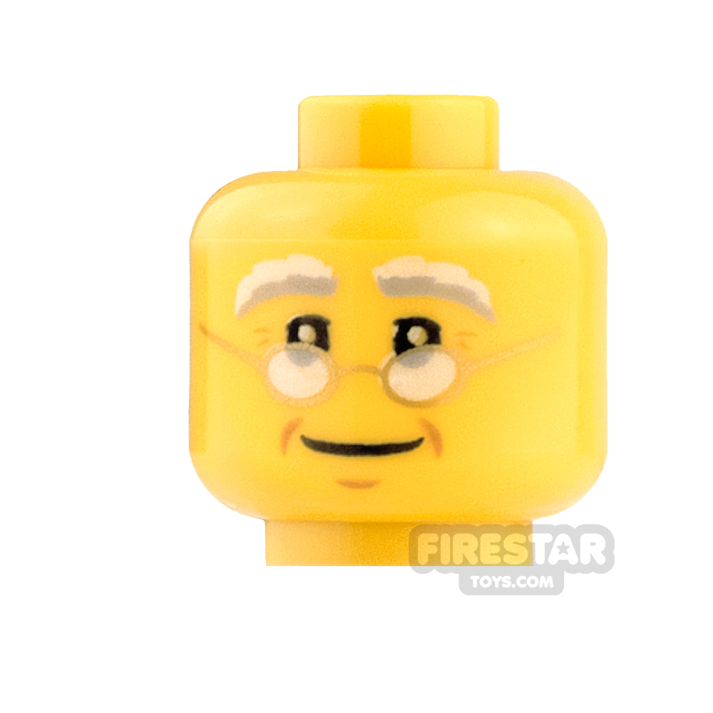 LEGO Mini Figure Heads - Round Glasses and Smile