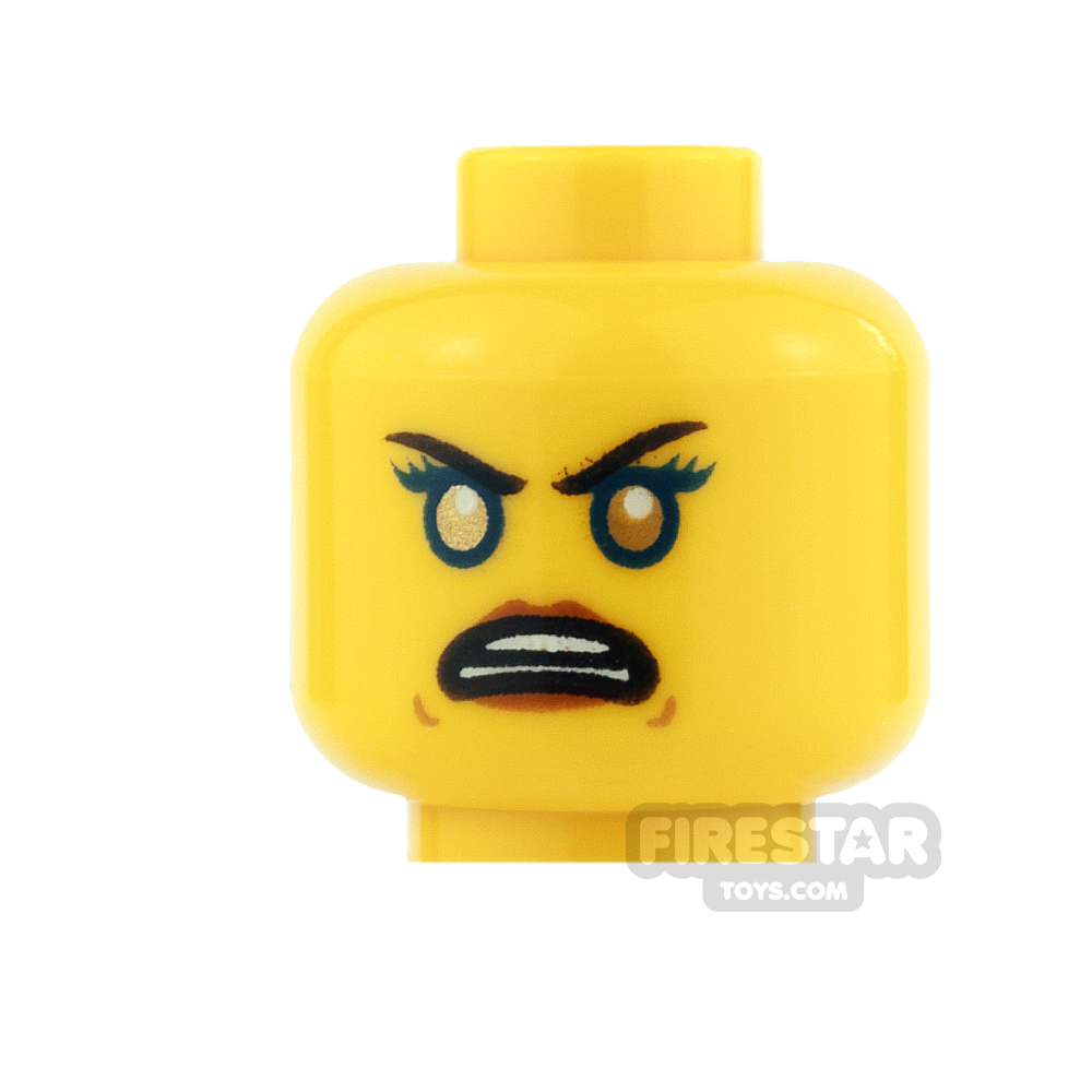 LEGO Mini Figure Heads - Nya - Dark Orange Lips/Gold Eyes