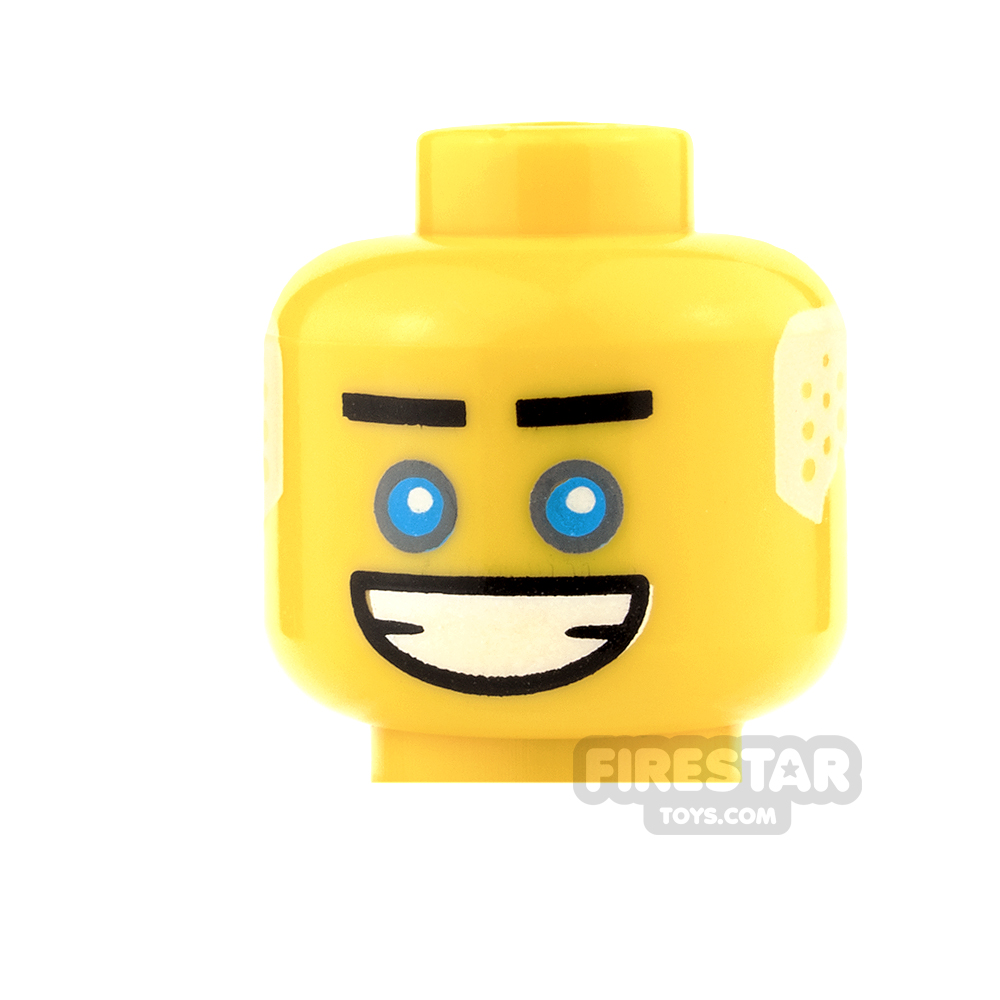 LEGO Mini Figure Heads - Blue Eyes with White Hair and Big Grin