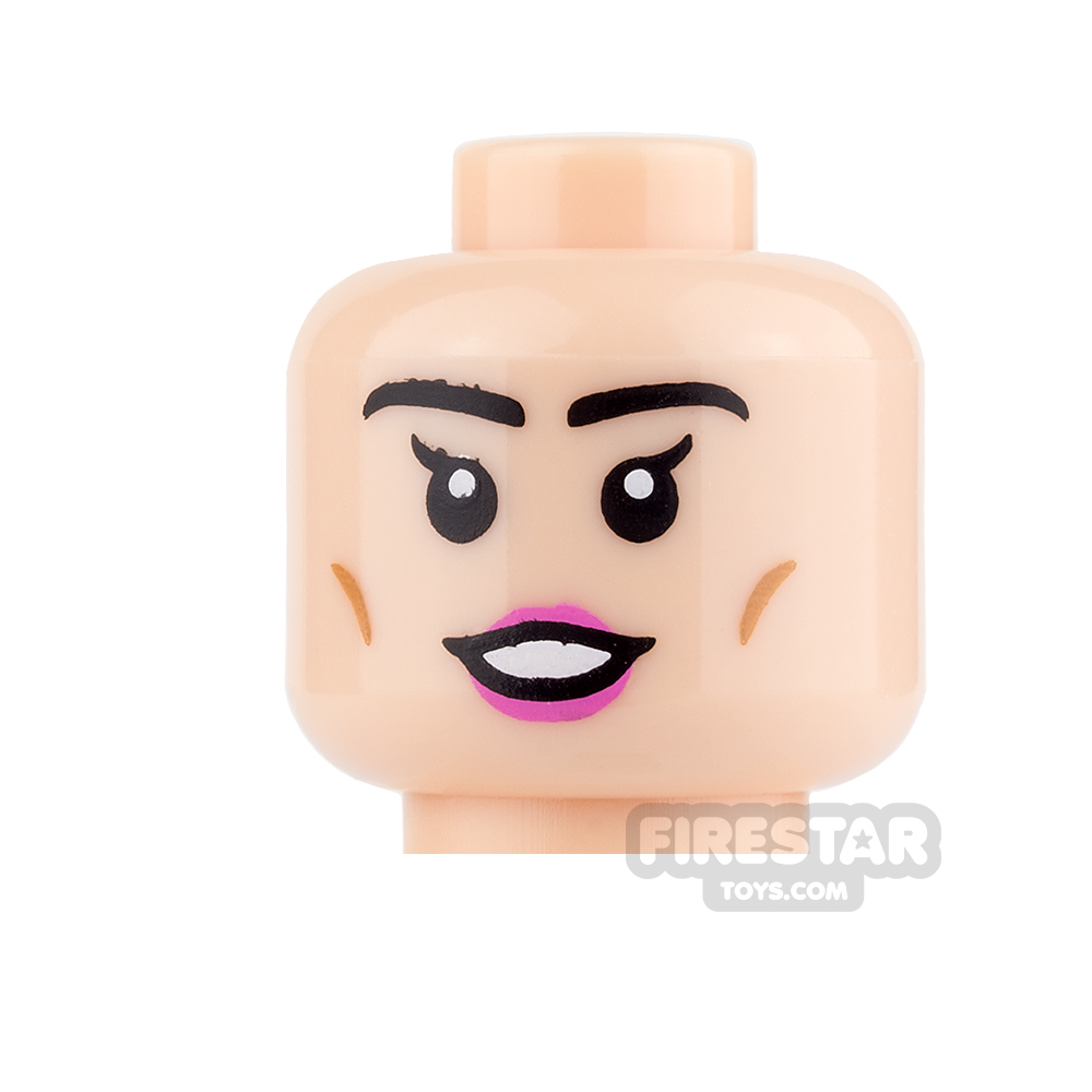 LEGO Mini Figure Heads - Pink Lips and Smile