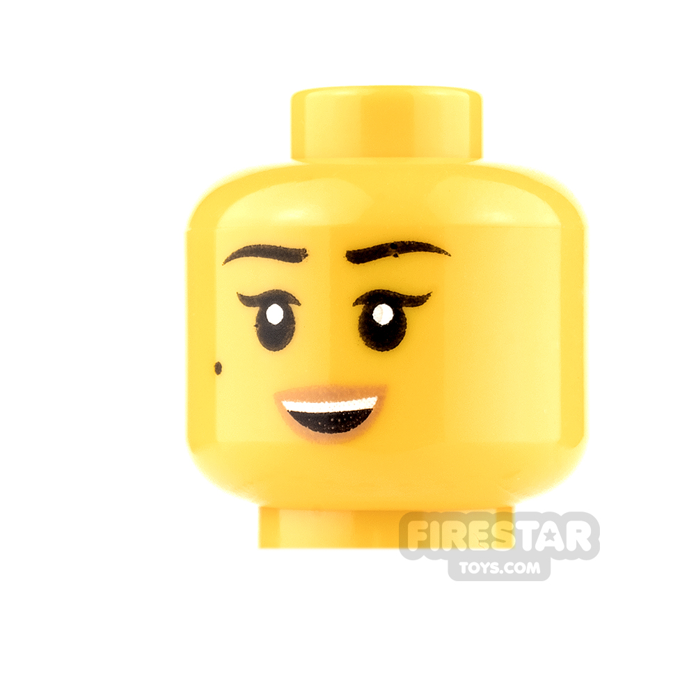 LEGO Mini Figure Heads - Female - Smile and Scowl YELLOW