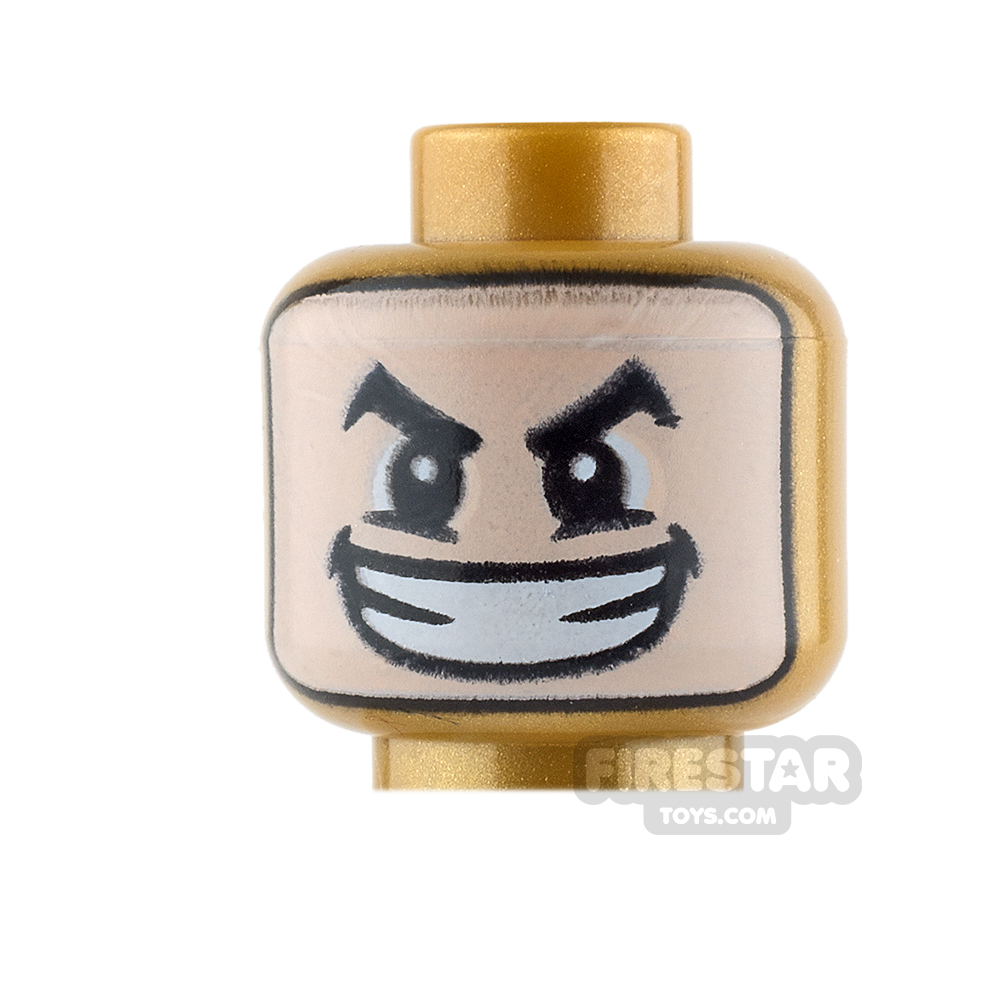 LEGO Mini Figure Heads - Loki - Wide Smile PEARL GOLD